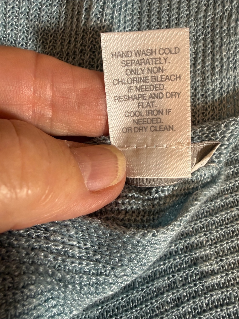 J. Jill Light Teal Knit Poncho Wrap Linen Rayon Scarf - Picture 5 of 7